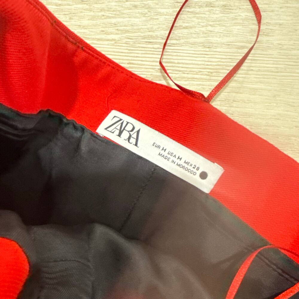 ZARA Red Asymmetric Bustier Top One Shoulder Strapless Party Top Medium - Picture 4 of 5